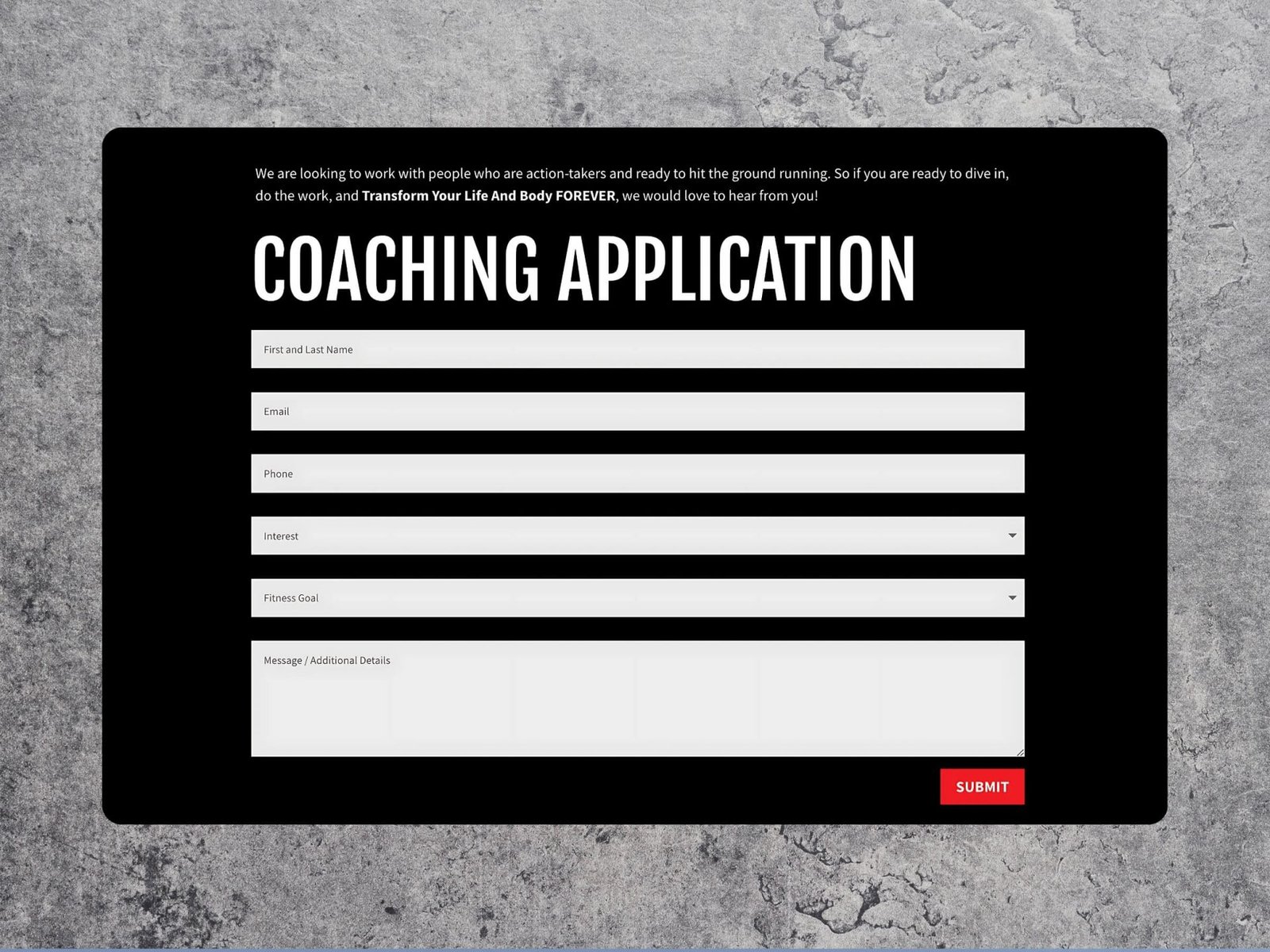 Preview of Coaching Application