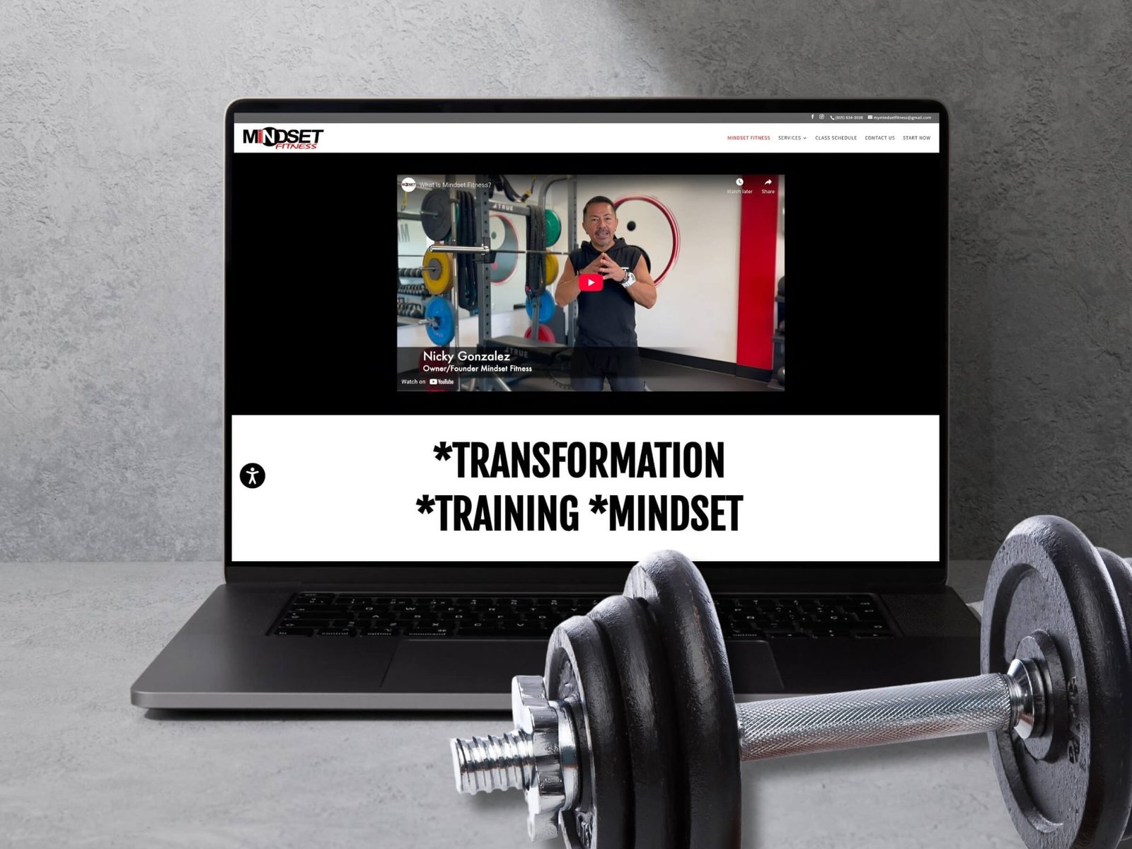 Laptop View of Mindset Fitness Homepage